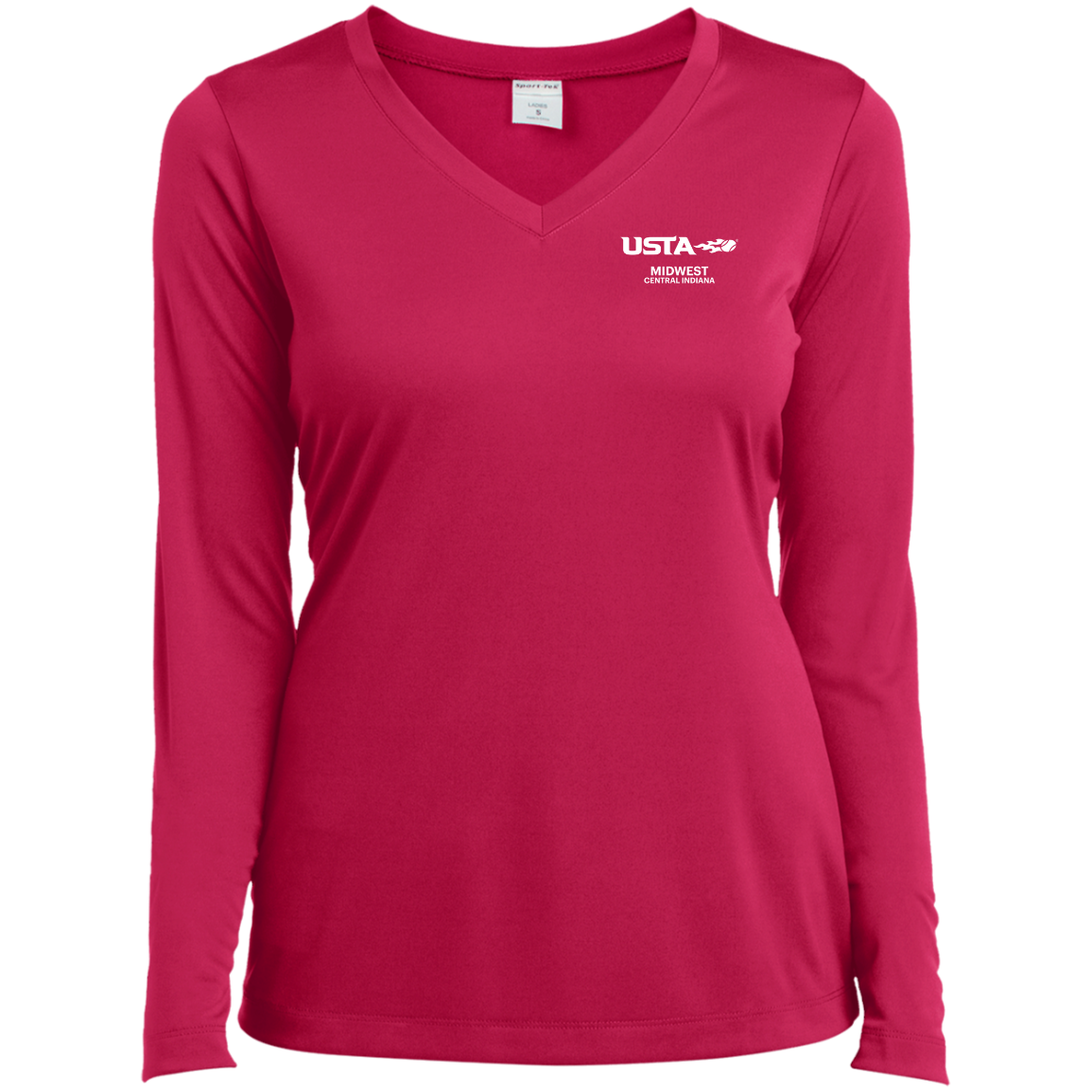 USTA Central Indiana Ladies Long Sleeve Performance V-Neck Tee