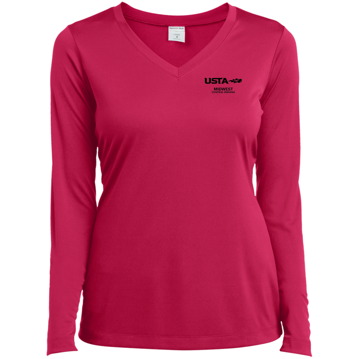USTA Central Indiana Ladies’ Long Sleeve Performance V-Neck Tee