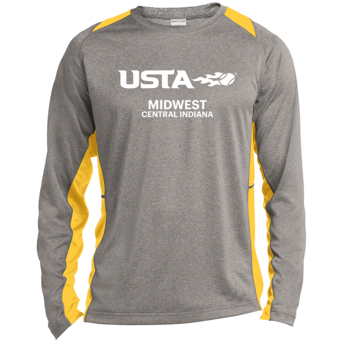USTA Central Indiana Long Sleeve Heather Colorblock Performance Tee