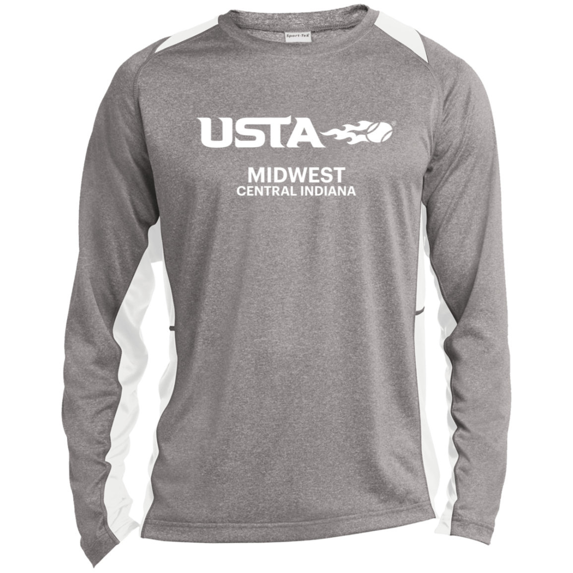 USTA Central Indiana Long Sleeve Heather Colorblock Performance Tee