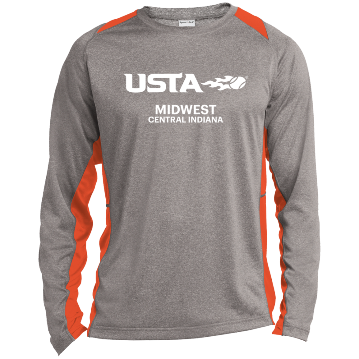 USTA Central Indiana Long Sleeve Heather Colorblock Performance Tee